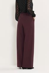LTS Tall Dark Red Seam Front Wide Leg Trousers | Long Tall Sally 3