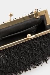 Black Eyelash Clutch Bag | Yours Clothing 5