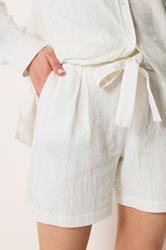 LTS Tall Woman's Cream Metallic Tie Front Shorts | Long Tall Sally 5