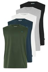 BadRhino Big & Tall Black/White/Navy/Khaki/Grey 5 Pack Muscle Vest
