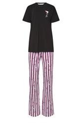 LTS Tall Women's Black 'Happy Hour' Cocktail Wide Leg Pyjama Set | Long Tall Sally 5