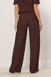 LTS Tall Brown Textured Elasticated Waist Trousers | Long Tall Sally 3
