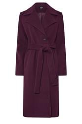 LTS Tall Burgundy Red Formal Wrap Belted Midi Coat | Long Tall Sally 5