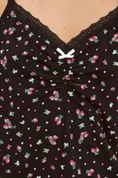 LTS Tall Women's Black Ditsy Floral & Berry Cotton Pyjama Set | Long Tall Sally 4