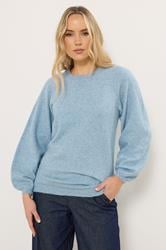 LTS Tall Light Blue Knit Balloon Sleeve Jumper | Long Tall Sally 2