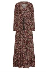 LTS Tall Black Floral Button Maxi Dress | Long Tall Sally 5