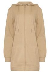 LTS Tall Women's Natural Brown Cotton Longline Hoodie | Long Tall Sally 5