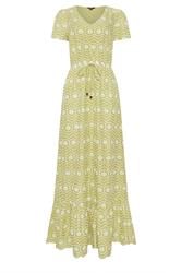 LTS Tall Lime Green Floral Embroidered Cotton Maxi Dress