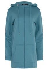LTS Tall Women's Teal Blue Cotton Longline Zip Hoodie | Long Tall Sally 5