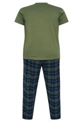 BadRhino Big & Tall Khaki Green Check Pyjama Set | BadRhino 6
