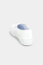 White Quilted Slip-On Trainers In Extra Wide Fit 4