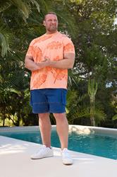 BadRhino Big & Tall Pink Palm Print Short Sleeve T-Shirt | BadRhino 1