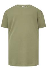 STUDIO A Big & Tall Khaki Green Waffle Textured T-Shirt | BadRhino 2