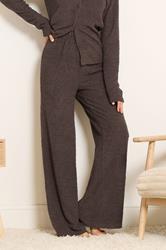 LTS Tall Women's Chocolate Brown Chenille Wide Leg Lounge Trousers | Long Tall Sally 3