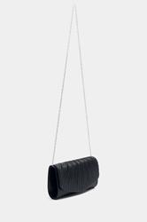 Black Ruched Envelope Clutch Bag | Yours Clothing 3