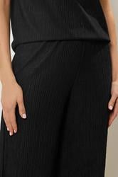 LTS Tall Black Textured Elasticated Waist Trousers | Long Tall Sally 4