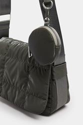 Khaki Green Quilted Cross Body Bag | Yours Clothing 2
