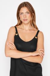 LTS Tall Women's Black Eyelet Detail Cami Top | Long Tall Sally 4