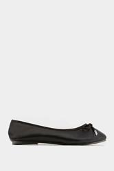 Black Ballerina Pumps In Wide E Fit & Extra Wide EEE Fit | Yours Clothing 3