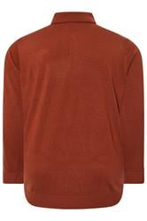 BadRhino Big & Tall Henna Red Cable Knit Polo Shirt | BadRhino 2