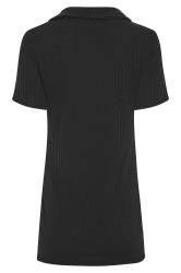 LTS Tall Women's Black Ribbed Polo Top | Long Tall Sally 7