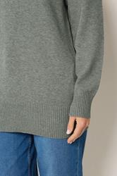 LTS Tall Women's Grey V-Neck Knitted Jumper | Long Tall Sally 4