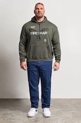 FIRETRAP Big & Tall Khaki Green Hawk Hoodie | BadRhino 1