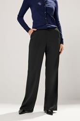LTS Tall Black Elasticated Wide Leg Trousers | Long Tall Sally  2