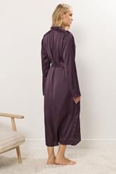 LTS Tall Burgundy Red Maxi Satin Robe | Long Tall Sally 3