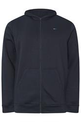 BadRhino Big & Tall Navy Blue Zip Through Hoodie | BadRhino 5