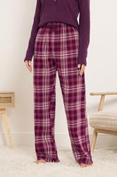 LTS Tall Burgundy Red Cotton Check Pyjama Bottoms | Long Tall Sally 2