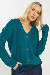 LTS Tall Women's Teal Blue V-Neck Cardigan | Long Tall Sally 1