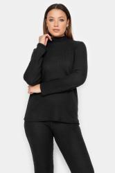 LTS Tall Black Ribbed High Neck Top | Long Tall Sally 1