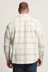 BadRhino Big & Tall Natural Brown Textured Checked Shirt | BadRhino 4