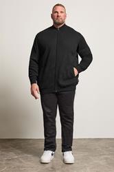 BadRhino Big & Tall Black Knitted Borg Zip Up | BadRhino 3