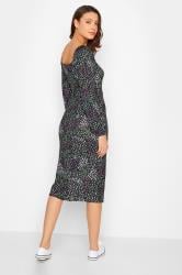 Tall Women's Black Floral Side Split Midi Dress | Long Tall Sally 4