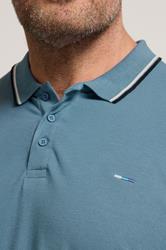 BadRhino Big & Tall Blue Tipped Polo Shirt | BadRhino 3