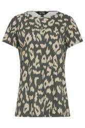 LTS Tall Womens Black Abstract Animal Print Cotton T-Shirt | Long Tall Sally 5