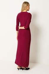 LTS Tall Women's Berry Red Drape Wrap Maxi Dress | Long Tall Sally 2