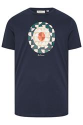 BEN SHERMAN Big & Tall Navy Blue Signature Target Printed T-Shirt | BadRhino 1