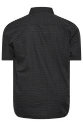 KAM Big & Tall Blue & Black Dobby Print Short Sleeve Shirt | BadRhino 4