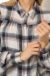 LTS Tall Ivory White Check Yoke Button Shirt | Long Tall Sally 4