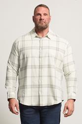 BadRhino Big & Tall Natural Brown Textured Checked Shirt | BadRhino 2