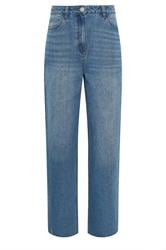 LTS Tall Women's Blue Raw Hem Wide Leg Jeans | Long Tall Sally 7