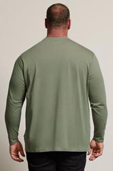 BadRhino Big & Tall Sage Green Long Sleeve Plain T-shirt | BadRhino 3