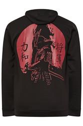 BadRhino Big & Tall Black Japanese 'Sumurai' Zip Through Hoodie | BadRhino 7