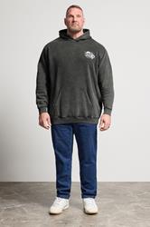 BadRhino Big & Tall Black Sun Bleached Tattoo Graphic Hoodie | BadRhino 2