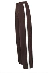 LTS Tall Brown Stripe Wide Leg Trousers | Long Tall Sally 2