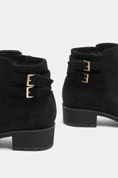 Black Double Buckle Chelsea Boots In Wide E Fit | Yours Clothing 5