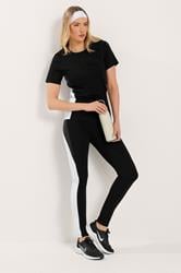 LTS Tall Women's Black Active Colour Block Leggings | Long Tall Sally 1